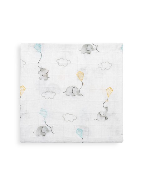 Gasas 80X80 Pack3 Modelo Elefantes Estrellas Verde