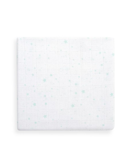 Gasas 80X80 Pack3 Modelo Elefantes Estrellas Verde