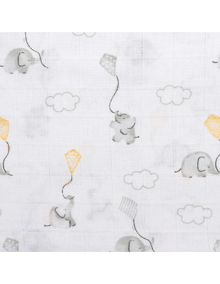 Gasas 80X80 Pack3 Modelo Elefantes Estrellas Gris