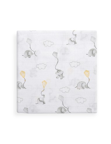 Gasas 80X80 Pack3 Modelo Elefantes Estrellas Gris