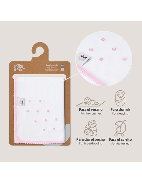 Gasa Bordada Mod Bodoque Rosa