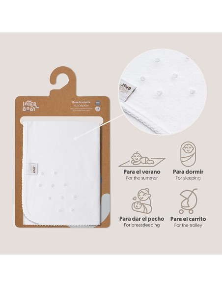 Gasa Bordada Mod Bodoque Blanco