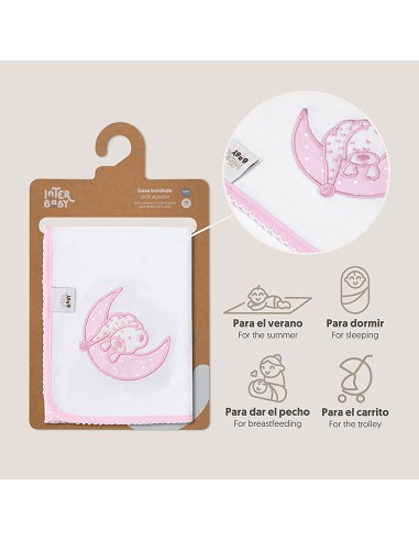 Gasa Bordada Mod Sleep Rosa