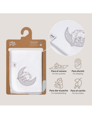 Gasa Bordada Mod Sleep Gris