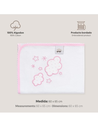 Gasa Bordada Mod Nubes Rosa
