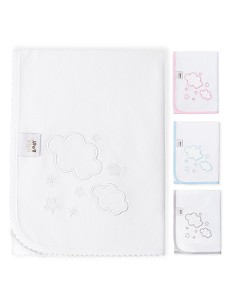 Gasa Bordada Mod Nubes Blanco