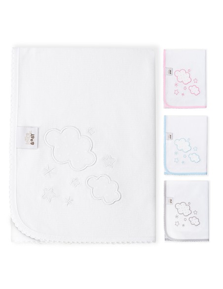 Gasa Bordada Mod Nubes Blanco