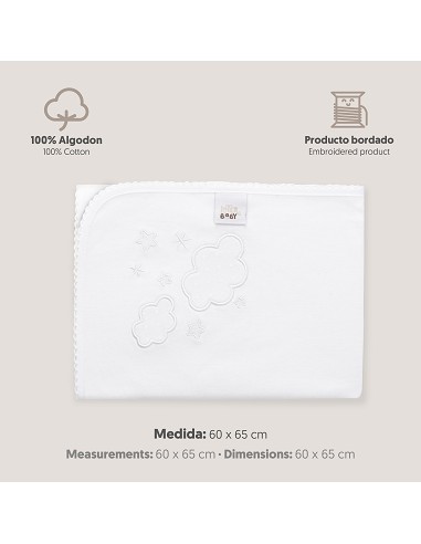 Gasa Bordada Mod Nubes Blanco