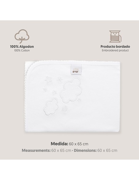 Gasa Bordada Mod Nubes Blanco