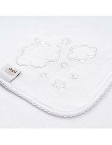 Gasa Bordada Mod Nubes Blanco