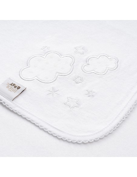Gasa Bordada Mod Nubes Blanco