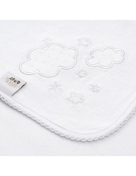 Gasa Bordada Mod Nubes Blanco