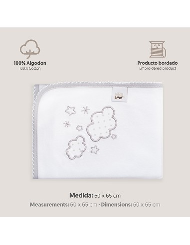 Gasa Bordada Mod Nubes Gris