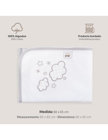 Gasa Bordada Mod Nubes Gris