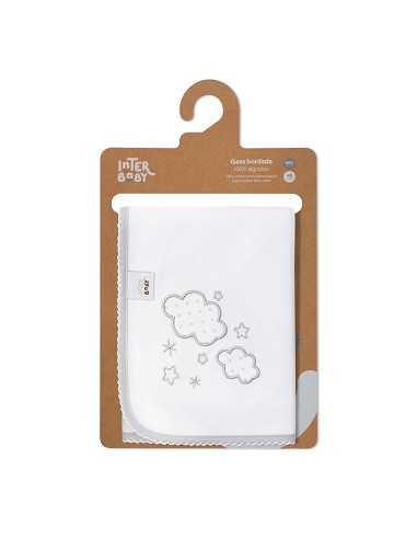 Gasa Bordada Mod Nubes Gris