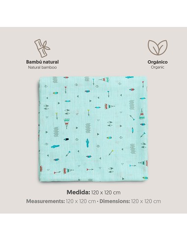 Muselina 1. 20 X1. 20 Mod Cabaña Verde