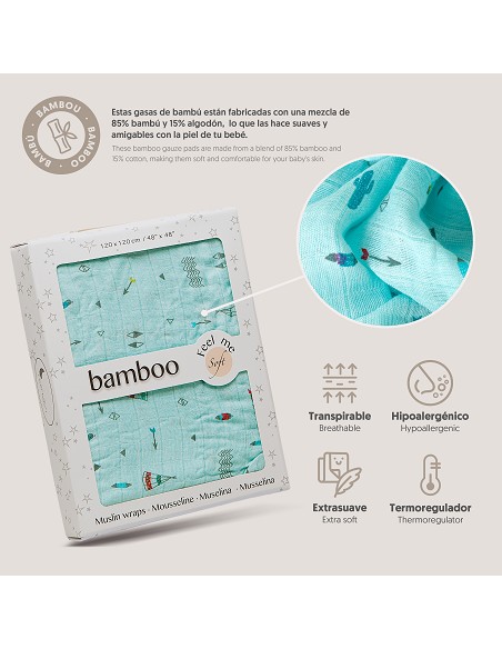 Muselina 1. 20 X1. 20 Mod Cabaña Verde