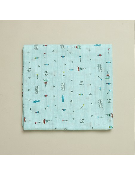 Muselina 1. 20 X1. 20 Mod Cabaña Verde