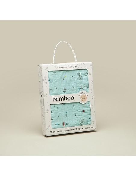 Muselina 1. 20 X1. 20 Mod Cabaña Verde