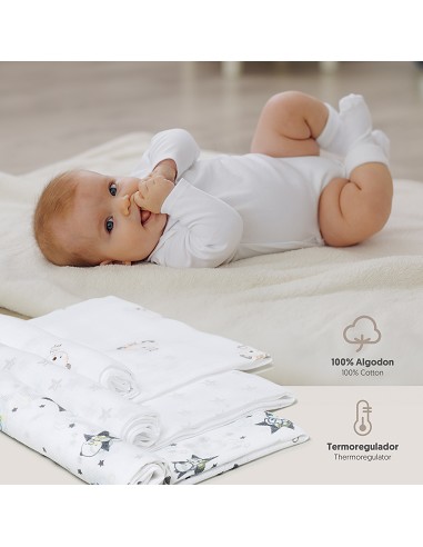 Gasa 80X80  Pack 3 Gris