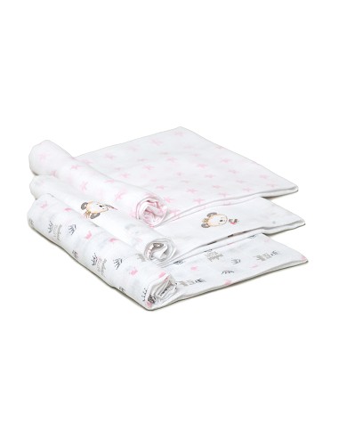 Gasa 80X80  Pack 3 Gris