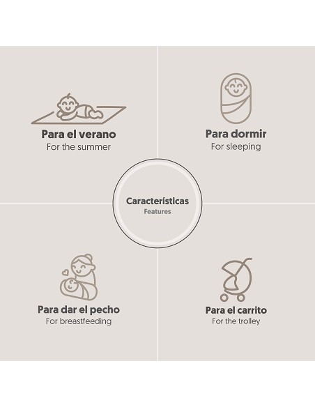 Muselina 1. 20 x 1. 20  Mod Star Bco/Rosa