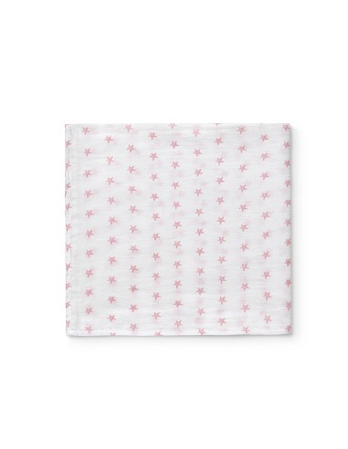 Muselina 1. 20 x 1. 20  Mod Star Bco/Rosa