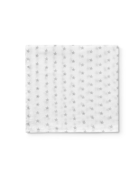 Muselina 1. 20 x 1. 20  Mod Star Bco/Gris