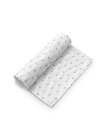 Muselina 1. 20 x 1. 20  Mod Star Bco/Gris