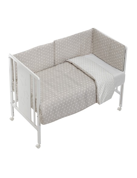 Coordinado Cuna (Nordico ) Mod Estrella(Protector+Coordinado) Beig
