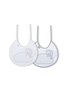 Pack 2 Baberos Bco/Gris