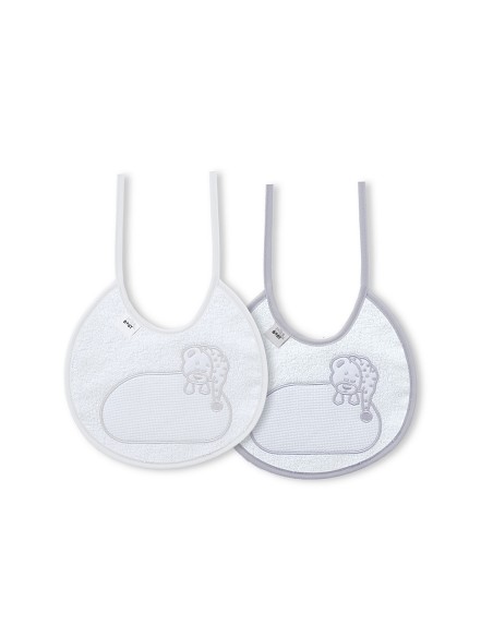 Pack 2 Baberos Bco/Gris