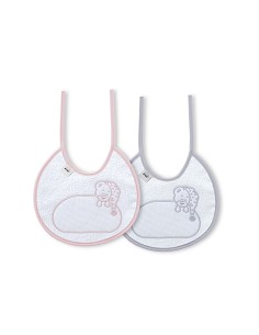 Pack 2 Baberos Rosa/Gris