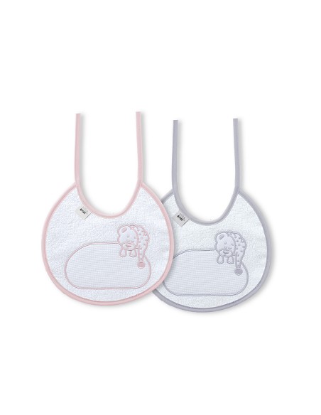 Pack 2 Baberos Rosa/Gris