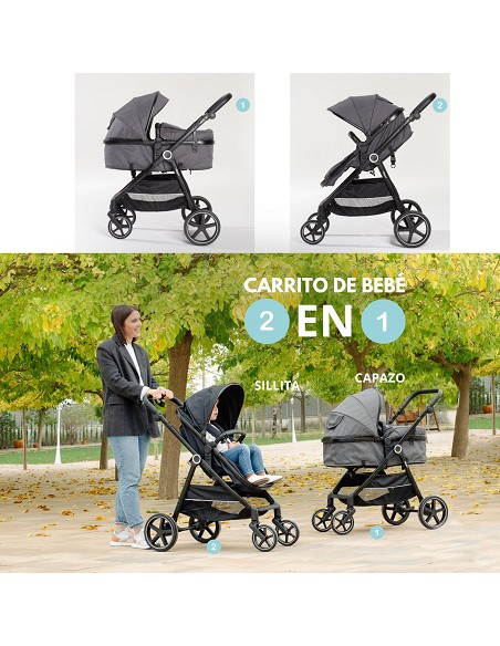 Carro de Paseo 2 En 1 Capazo+Silla Modelo Versa Gris