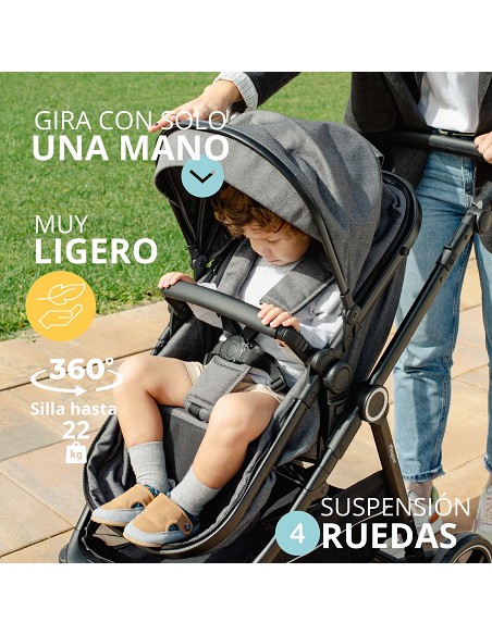Carro de Paseo 2 En 1 Capazo+Silla Modelo Versa Gris