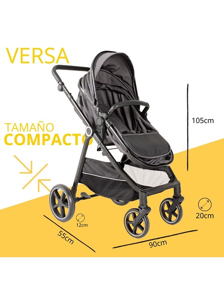 Carro de Paseo 2 En 1 Capazo+Silla Modelo Versa Gris