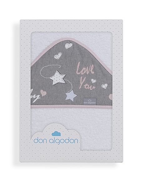 Capa de Baño 1 x 1 Mt Mod  Love You Bco/Rosa