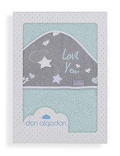 Capa de Baño 1 x 1 Mt Mod  Love You Bco/Verde