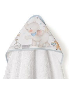 Capa de Baño 1 x 1 Mt Mod Music And Friends Bco/Azul