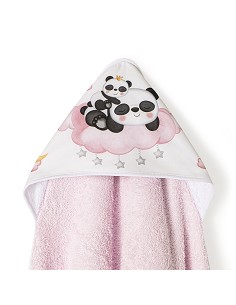 Capa de Baño 1 x 1 Mt Mod  Panda Nube Rosa
