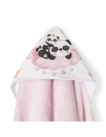 Capa de Baño 1 x 1 Mt Mod  Panda Nube Rosa