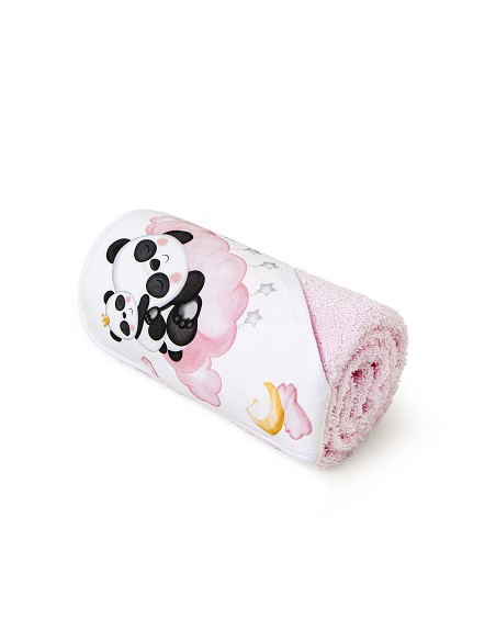 Capa de Baño 1 x 1 Mt Mod  Panda Nube Rosa