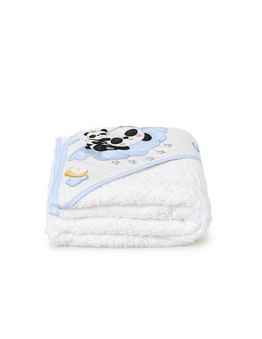 Capa de Baño 1 x 1 Mt Mod  Panda Nube Bco/Azul