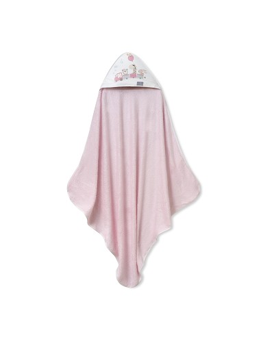 Capa de Baño 1X1 Bambu Mod. Jirafa Tren Rosa