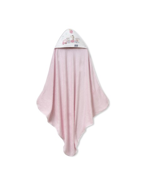 Capa de Baño 1X1 Bambu Mod. Jirafa Tren Rosa