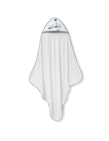 Capa de Baño 1X1 Bambu Mod. Jirafa Tren Bco/Azul