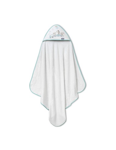 Capa de Baño 1X1 Bambu Mod. Jirafa Tren Bco/Verde