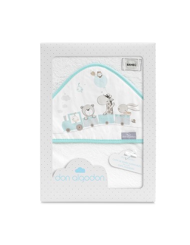 Capa de Baño 1X1 Bambu Mod. Jirafa Tren Bco/Verde