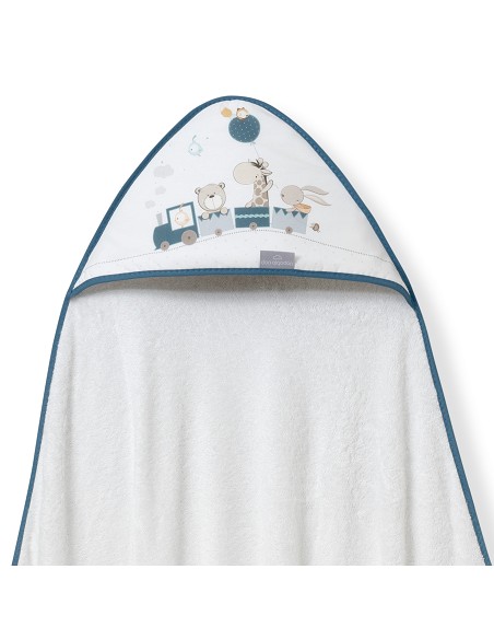 Capa de Baño 1X1 Bambu Mod. Jirafa Tren Bco/Petroleo